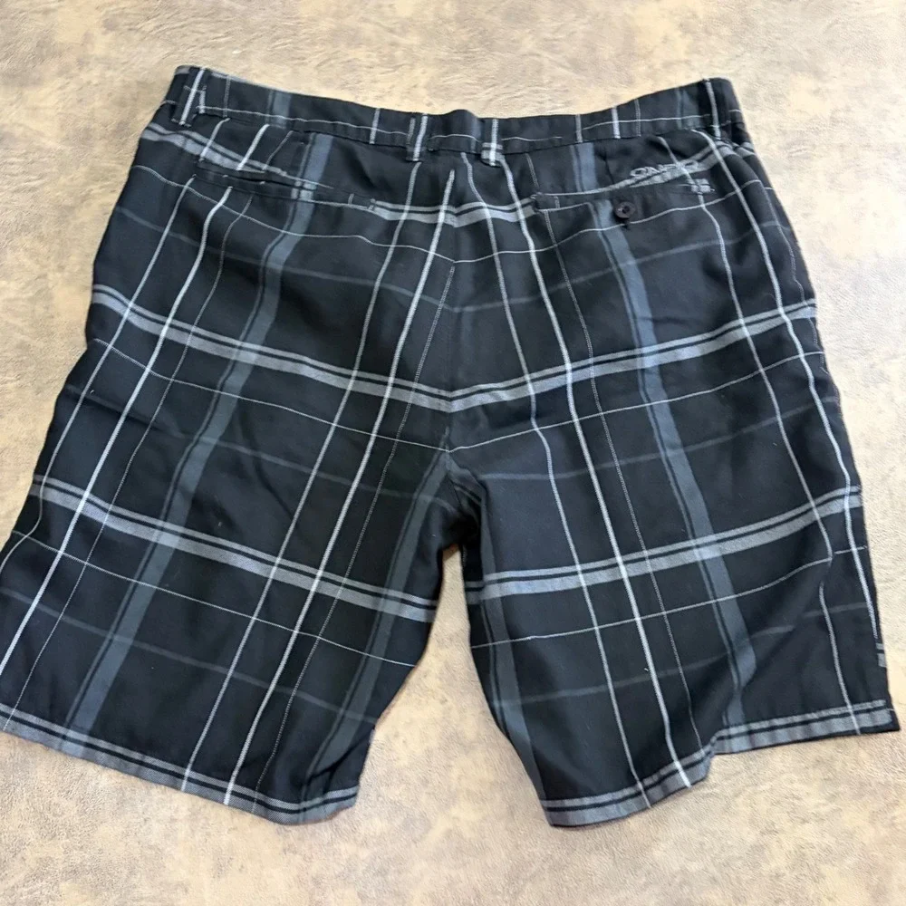 O'Neill Shorts Mens 40 Black Warren Plaid Hybrid Casual Checkered 10